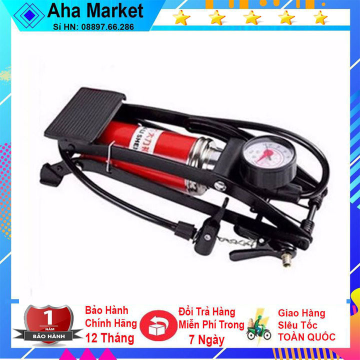 Bơm hơi đạp chân mini - bơm xe đạp - bơm xe máy, bơm hơi ô tô -xe máy gọn nhẹ