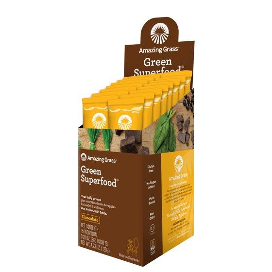 Bột siêu thực phẩm hữu cơ hương Chocolate Amazing Grass gói 8g