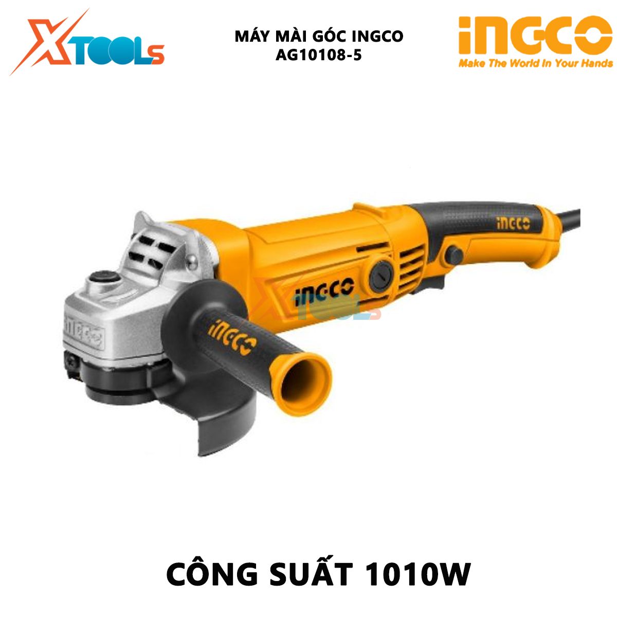 Máy mài góc INGCO AG10108-5 | máy mài góc chỉnh tốc Công suất: 1010W Sử dụng dòng điện: 220-240v_50/60Hz, dùng để mài/cắt kim loại