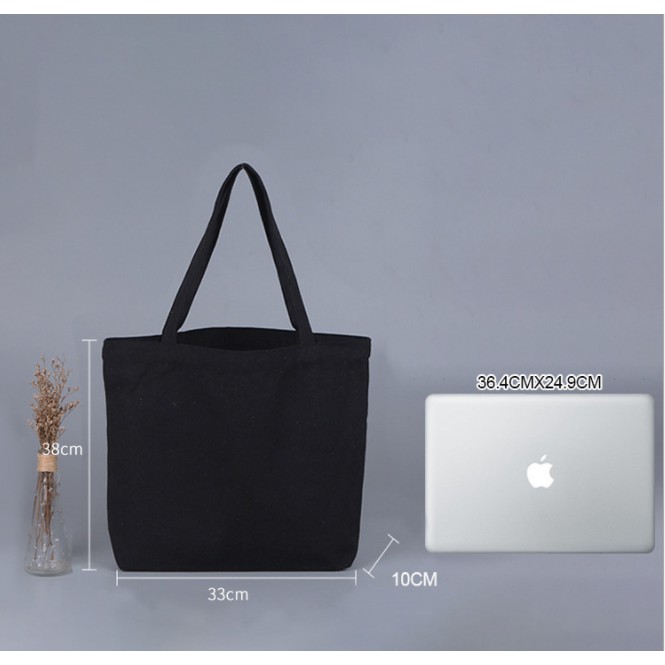 [HCM][Giá sỉ] Túi vải bố Túi vải Canvas trơn màu Đen không khóa kéo