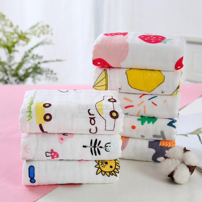 Combo 3 Khăn Xô Sữa Sợi Tre 6 Lớp Đa Năng Cho Bé