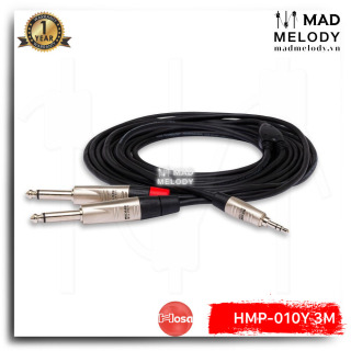 Hosa Pro Stereo Breakout HMP-010Y (REAN 3.5mm TRS - 2 1 4in TS) (3m) [dây chia 3.5mm ra 2 đầu 6ly NEW] thumbnail