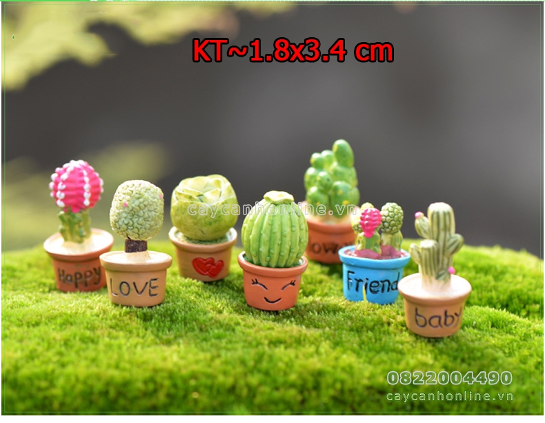 Mô hình chậu cây cây xương rồng giả trang trí tiểu cảnh để bàn quà lưu niệm