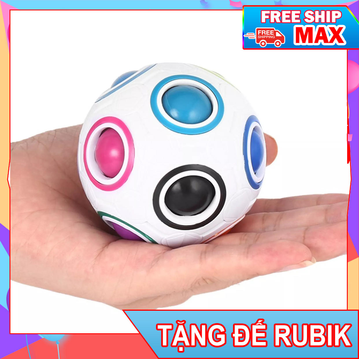 Rubik Biến Thể Rubik Rainbow Ball Magic - Rubik Quả Bóng Trí Tuệ