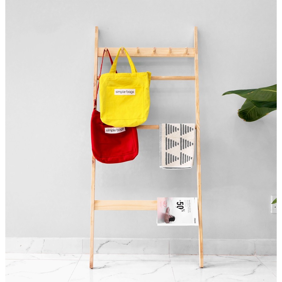 wooden ladder towel