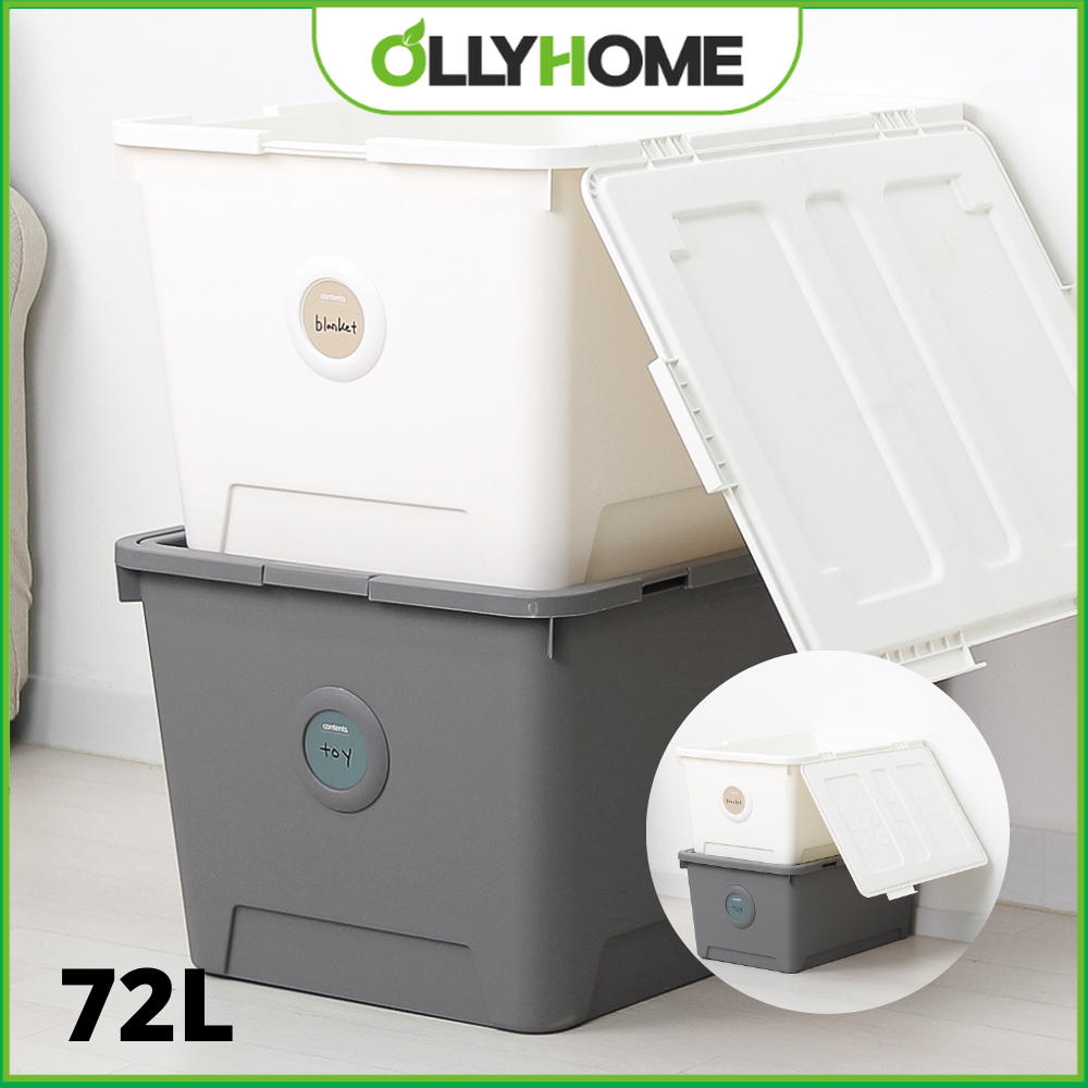 Combo 2 Thùng nhựa đựng đồ đa năng size to 72L Ollyhome có nắp gài phong cách hiện đại - Thùng đựng chăn màn đồ chơi trẻ em Clothes storage