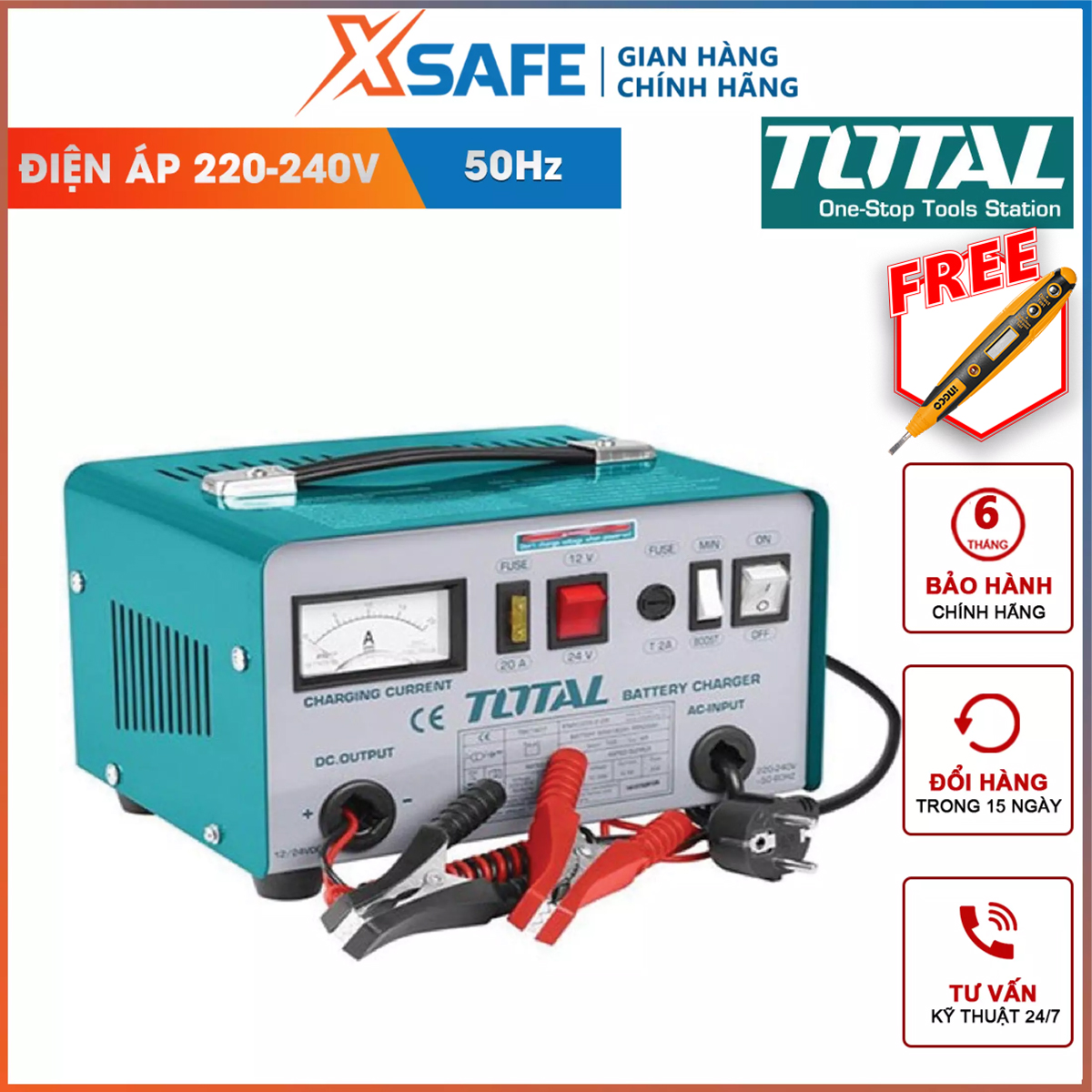 Machine recharges ắc qui total TBC1601 device tank charger input voltage 12/24V line rated 9/4A power line strengthen 12A support charging cylinders, fast filling, loading slow for accumulator, starter motor auto/motorcycle