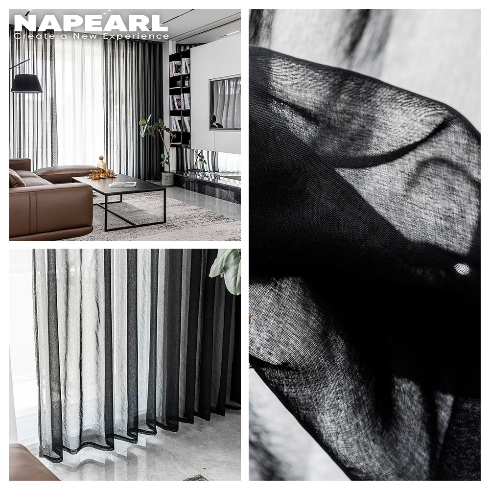 Napearl Rèm cửa vải tuyn màu trơn kích thước 100X260CM thích hợp trang trí phòng khách - INTL