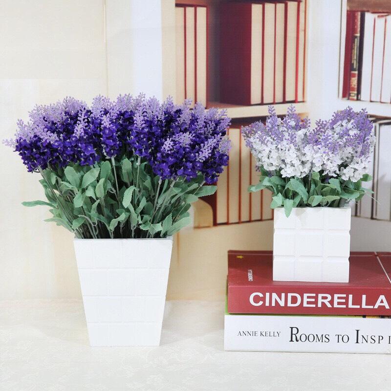 Nhánh hoa lavender trang trí siêu đẹp - Hoa lụa giả cao cấp