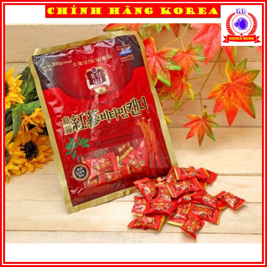 Kẹo hồng sâm hàn quốc, gói 200g - Kẹo sâm hàn quốc chính hãng Korea