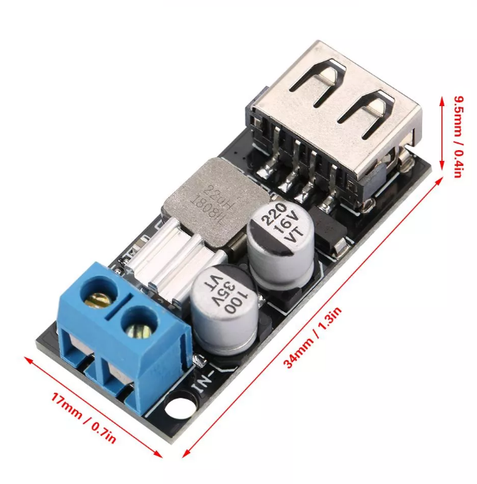 Mạch hạ áp 12V xuống 5V USB