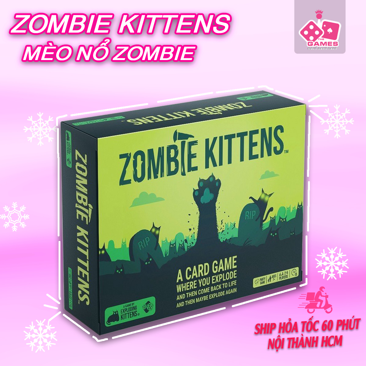 Mèo Nổ ZOMBIE KITTEN Việt Hóa Exploding kittens Giấy cứng chống nước