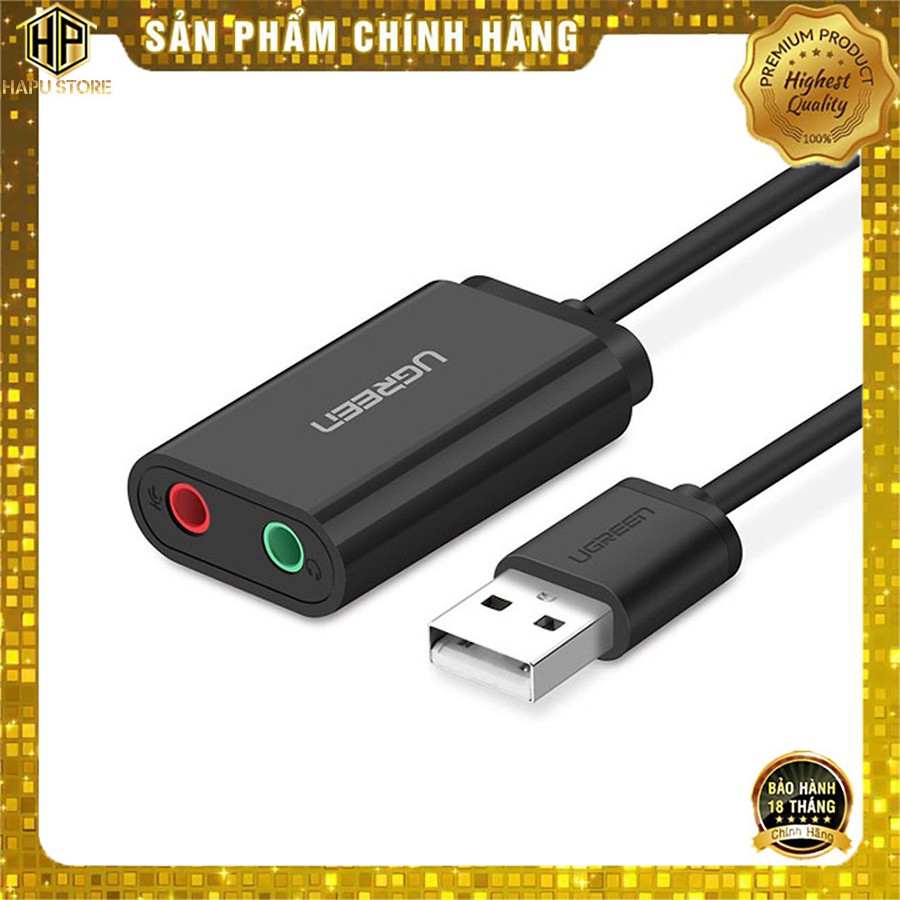 Ugreen 30724 - cáp usb 2.0 ra loa và mic - hapustore