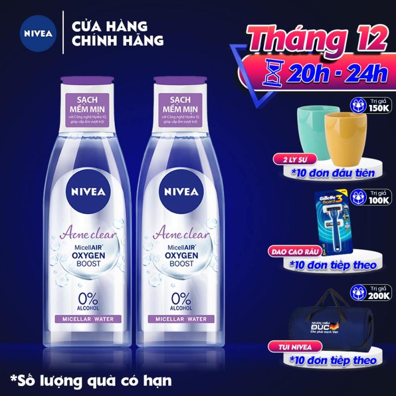 Combo 2 Nước Tẩy Trang Sạch Sâu Ngăn Ngừa Mụn Nivea Micellar Water 200ml - 89271