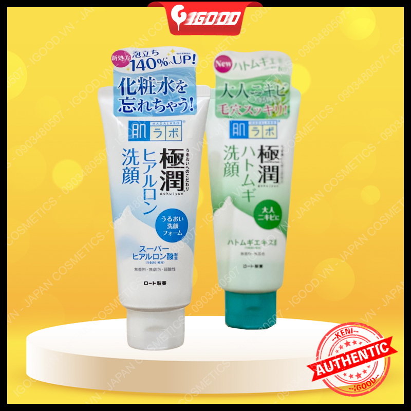Sữa rửa mặt Hada Labo (Hadalabo Rohto) vòi 160ml/tuýp 100g