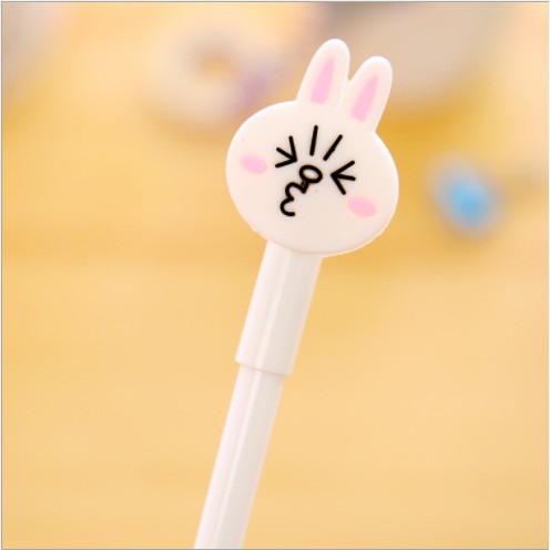 Combo 5 Bút Bi Nước Gấu/ Thỏ Line Silicon Cute