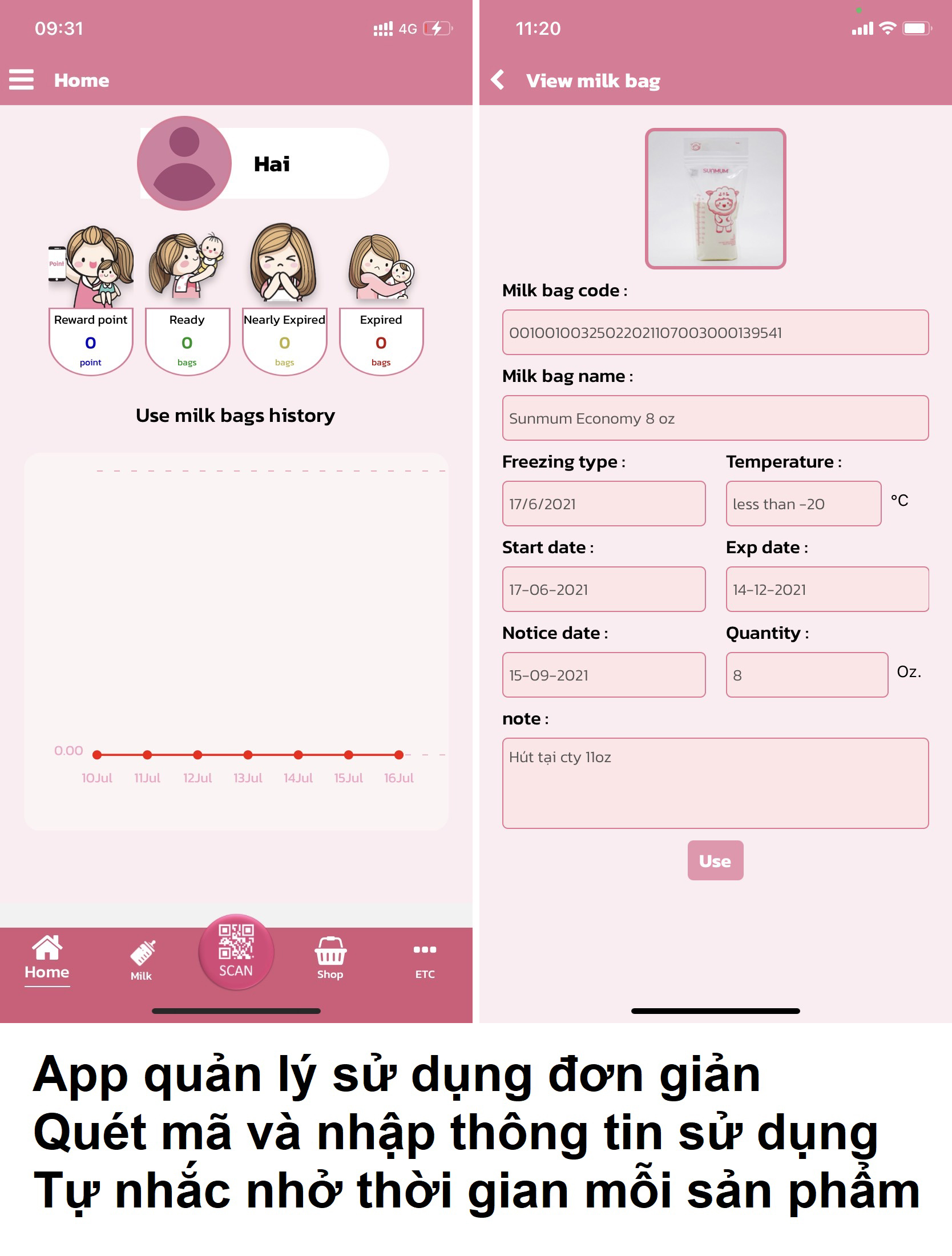 Thùng 12 hộp túi trữ sữa Sunmum Thái Lan