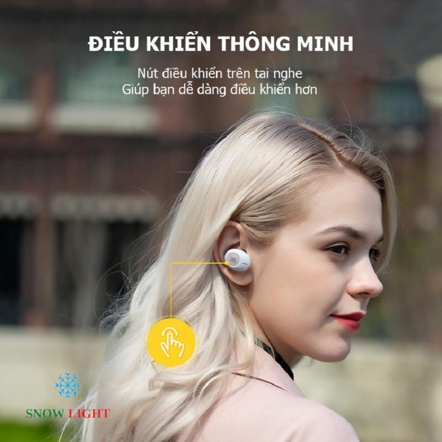 Tai Nghe Bluetooth không dây T120 TWS Light Snow, chơi game nghe nhạc, tai nghe dáng đẹp, tinh tế, âm thanh sắc nét, nút cảm ứng; Phù hợp với mọi loại điện thoại/laptop/máy tính bảng