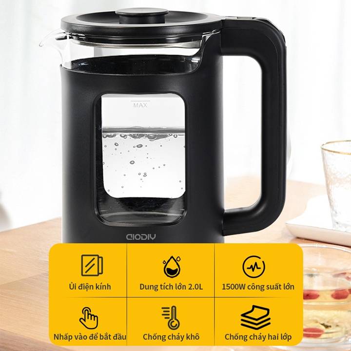 Ấm siêu tốc công suất 1500W, 2.3L, 2L Ấm đun nước, bình siêu tốc, bình đun nước DSH\ Lock&Lock 1.8L EJK418SLV