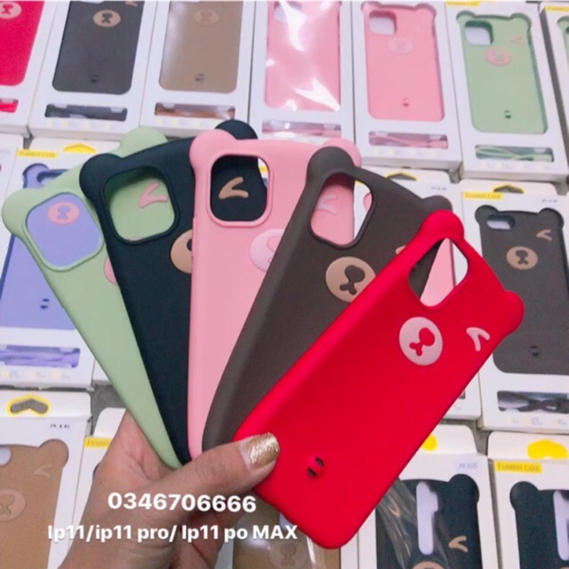 Ốp silicon Tai Gấu Ip11/ Ip11 pro/ Ip11 pro MaX -