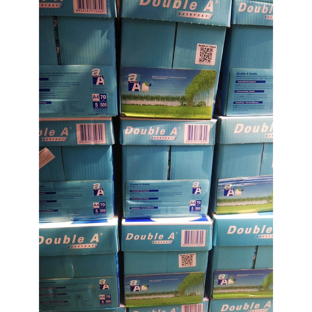 5 Tập Giấy Double A A4 Đl 70 Gsm