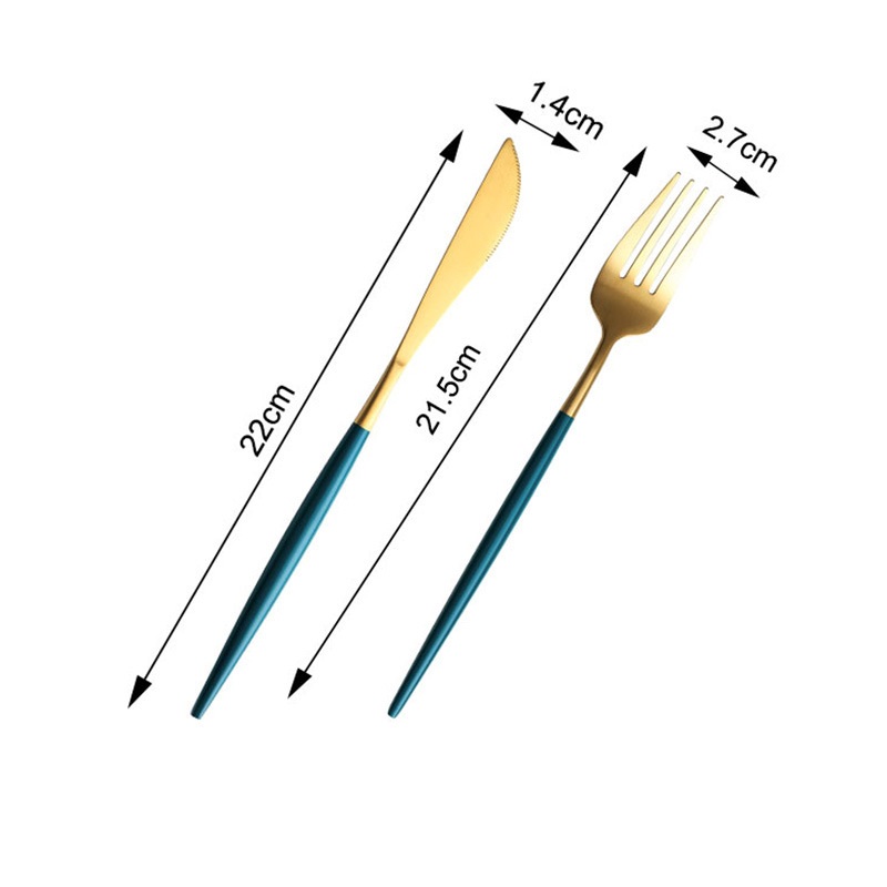Bộ đồ ăn bít tết inox mạ vàng cao cấp Yeahcook