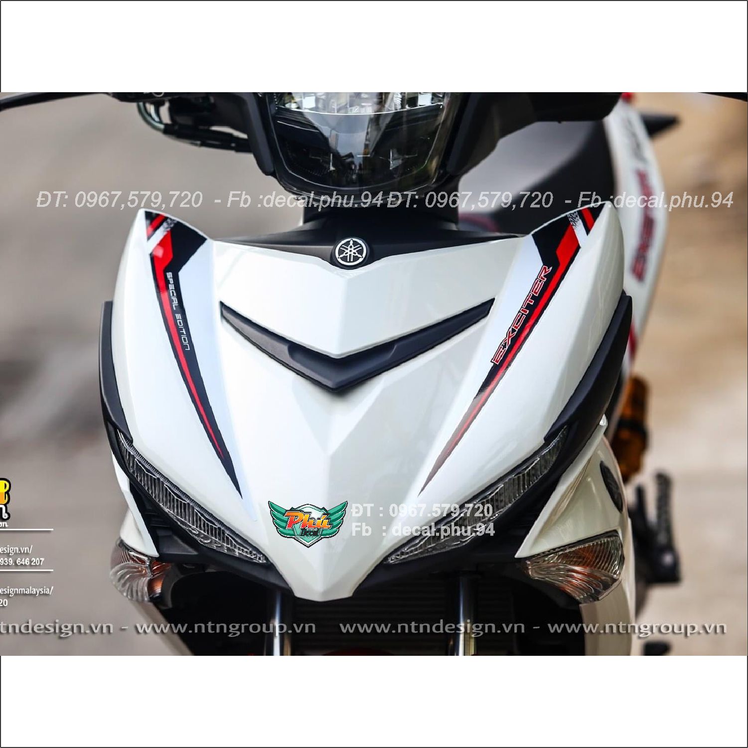 Tem rời Exciter 150 Trắng đỏ đen (K)