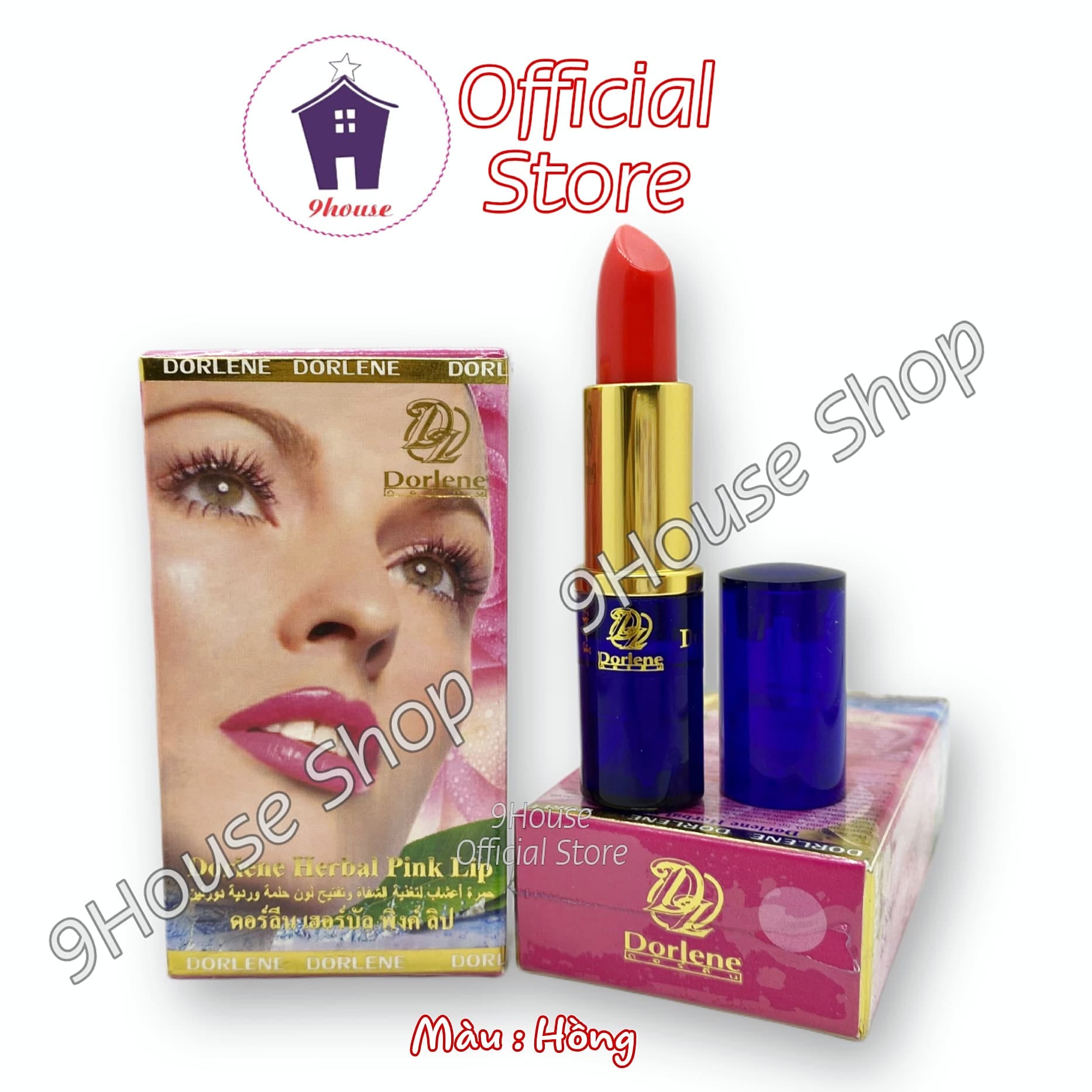 01 Son Sâm Giảm Thâm Môi Dorlene Herbal Pink Lip Thailand