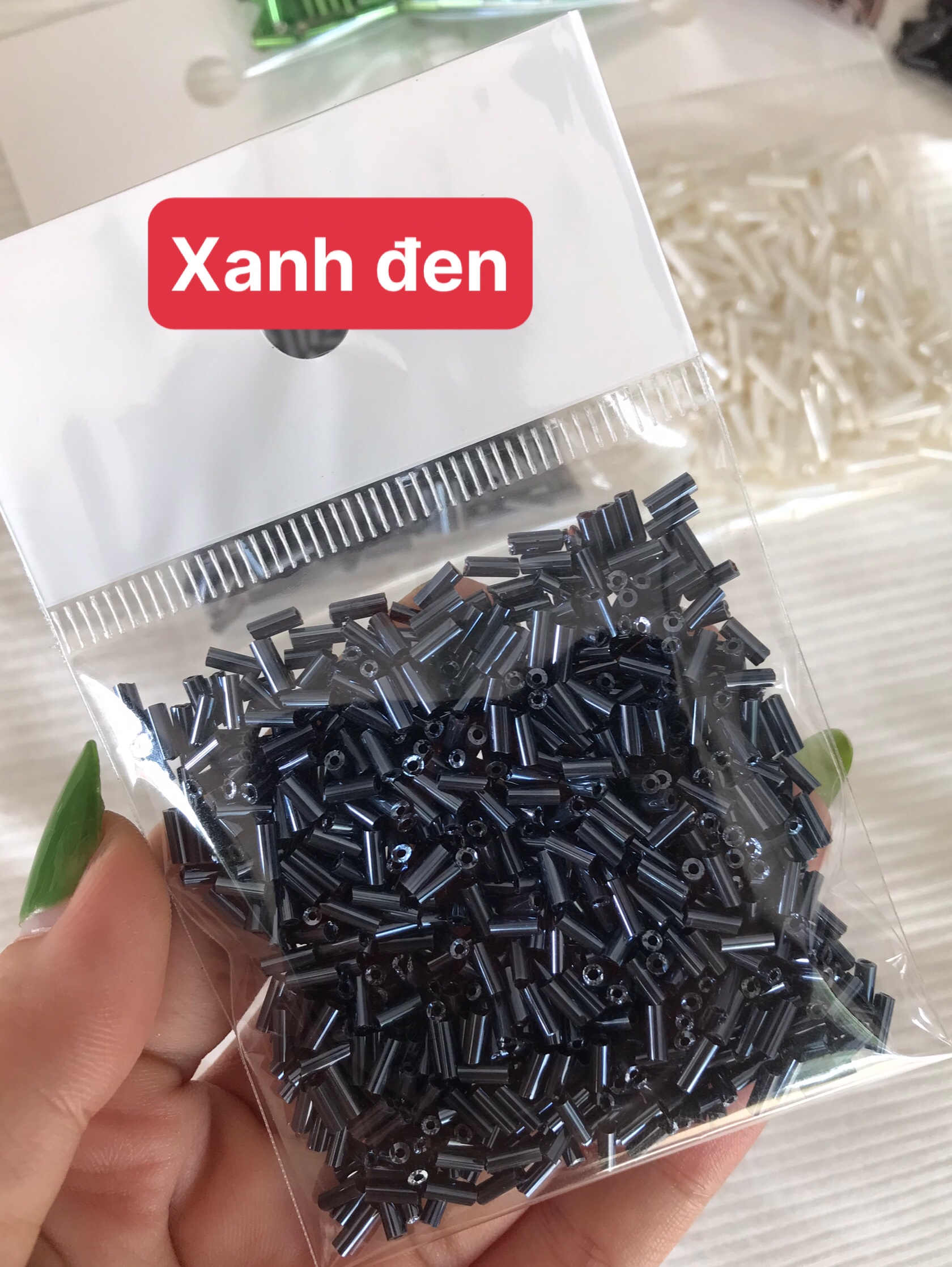 (20gr) Hạt cườm ống đính kết trang trí nhiều màu