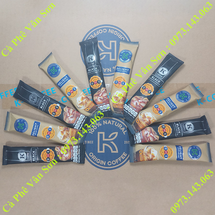 Combo cà phê sữa K Delight và đen K Black Phúc Sinh (mỗi loại 05 gói dài nhỏ 17g)