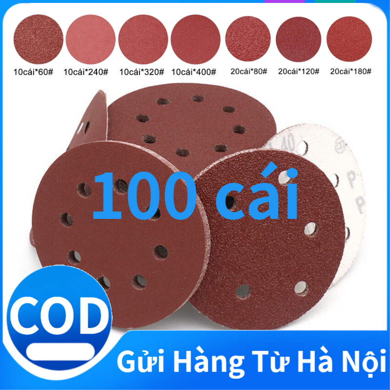 (Combo of 100 sheets) 125mm round sanding papers (size 60 to 400)