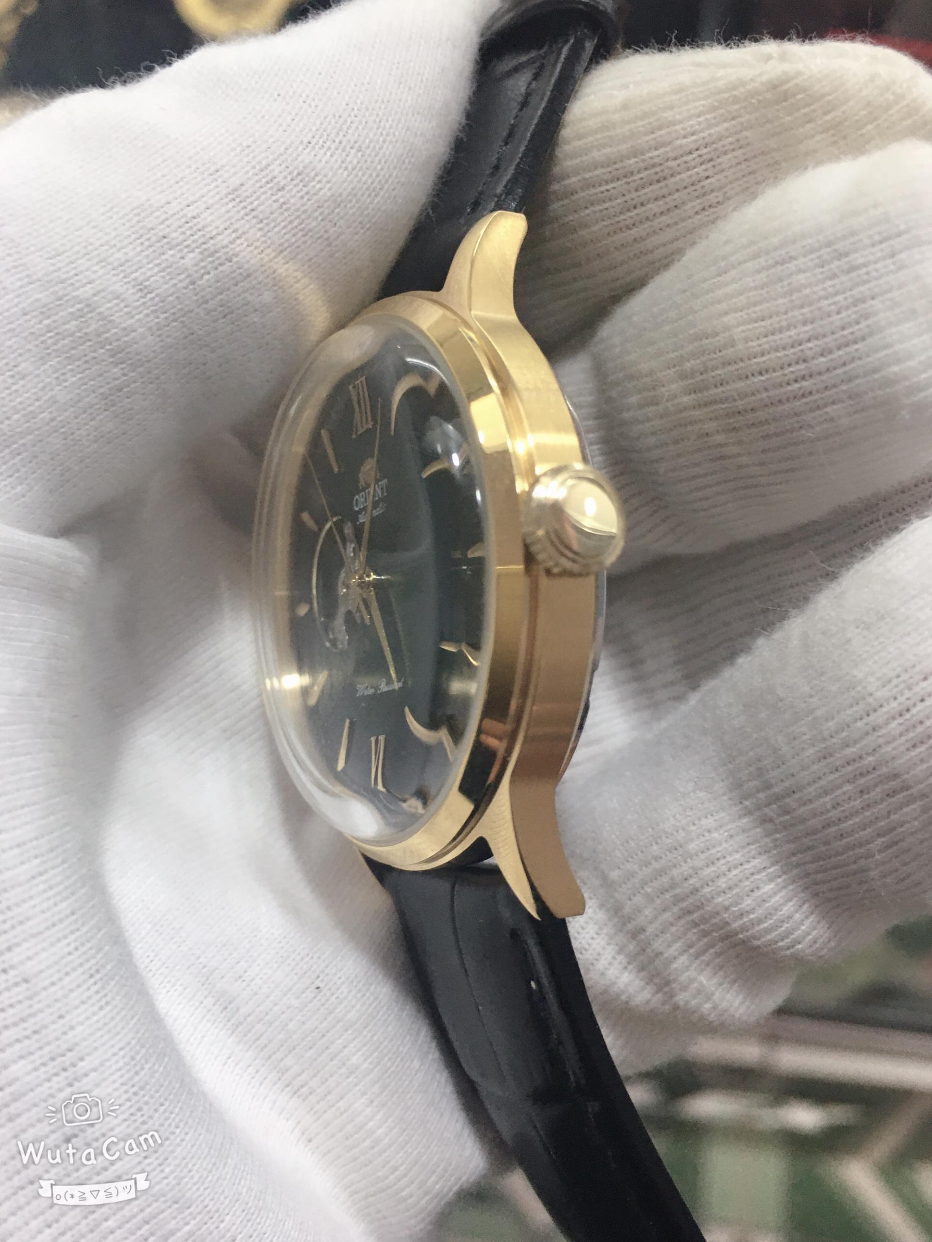 Đồng hồ Orient automatic dây da lộ cơ đáy