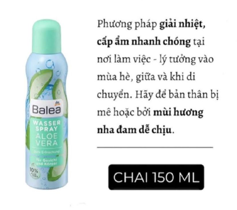 [ Mẫu Mới ] Xịt khoáng Balea 150ml - Nội địa Đức.
