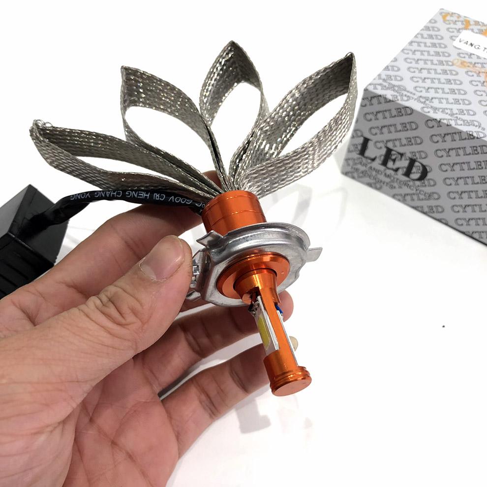 [HCM]Đèn Pha Led 2 Tim H4 Râu [ Ánh Sáng Trắng ]