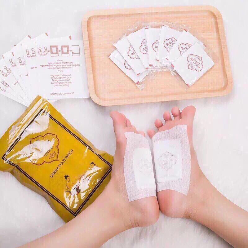 Miếng dán thải độc chân chính hãng thái lan lanna foot patch