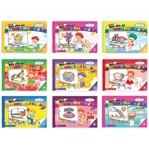 Fahasa - Bộ Sách Bạn Nhỏ Ơi Tô Màu Thật Là Dễ: Vẽ Lên Những Gam Màu Tươi Sáng Của Trẻ Thơ (Bộ 9 Cuốn)