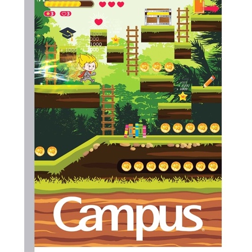 Vở kẻ 4 ô ly campus 48 trang - campus game