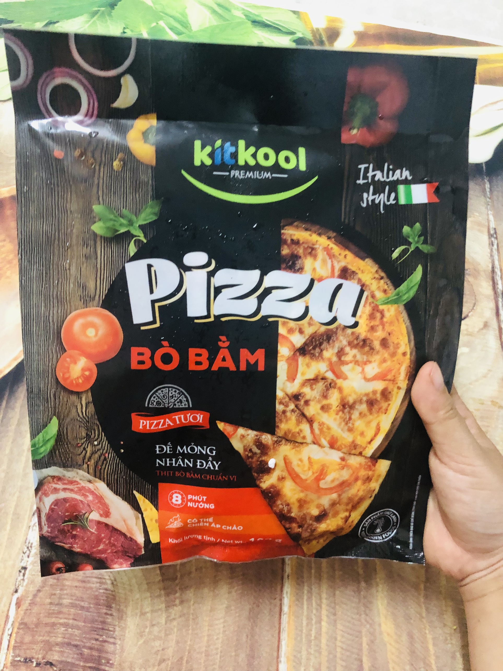 pizza bò bằm size 15 gói 140g