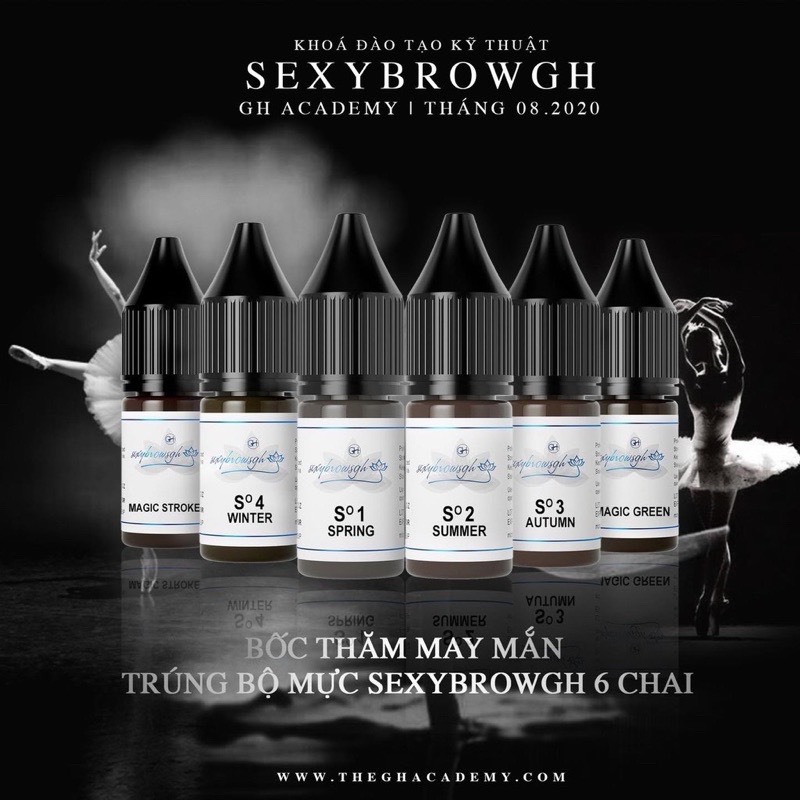 [CHÍNH HÃNG] Mực GH phun  SEXYBROW GH mini chiết 5ml full 10ml