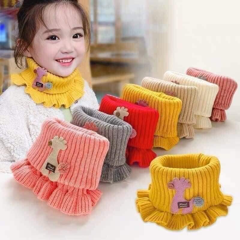 Khăn len ống hươu cho bé gái khăn ống mềm dày
