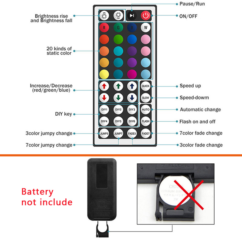 44 Key RGB LED Controller Controller SingleDual Output Connectors DC 12V 24V IR Remote Control for 5050 3528 2835 USB LED Strip Light