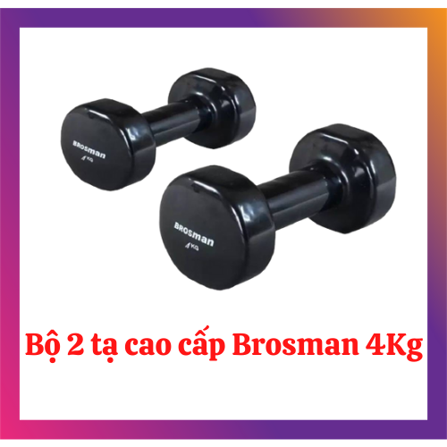 Bộ 2 tạ tay cao cấp Brosman 4kg màu đen