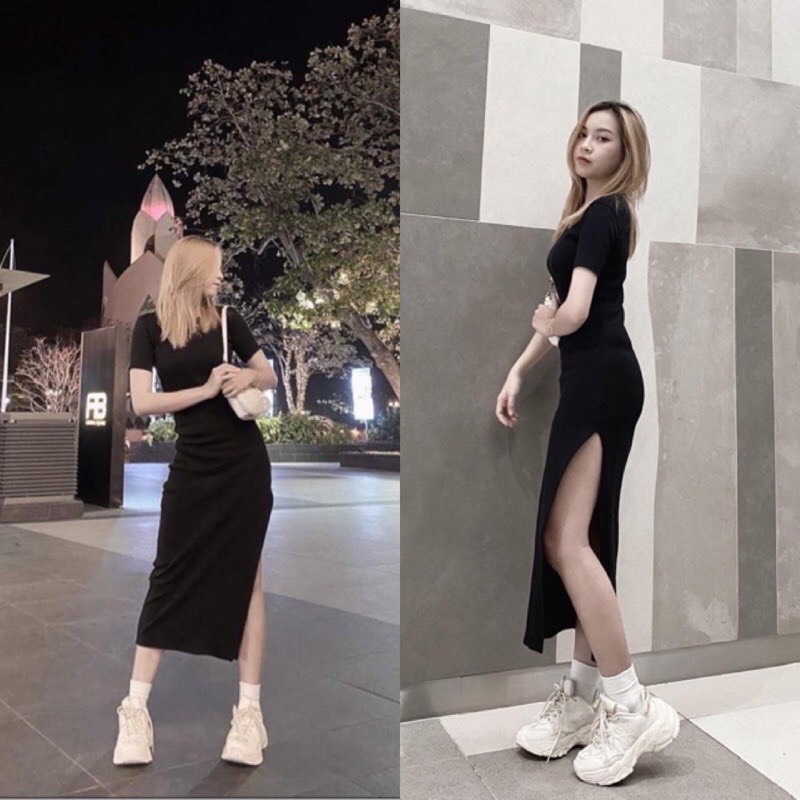 Đầm Ôm Body Xẻ Tà Dài Tôn Dáng