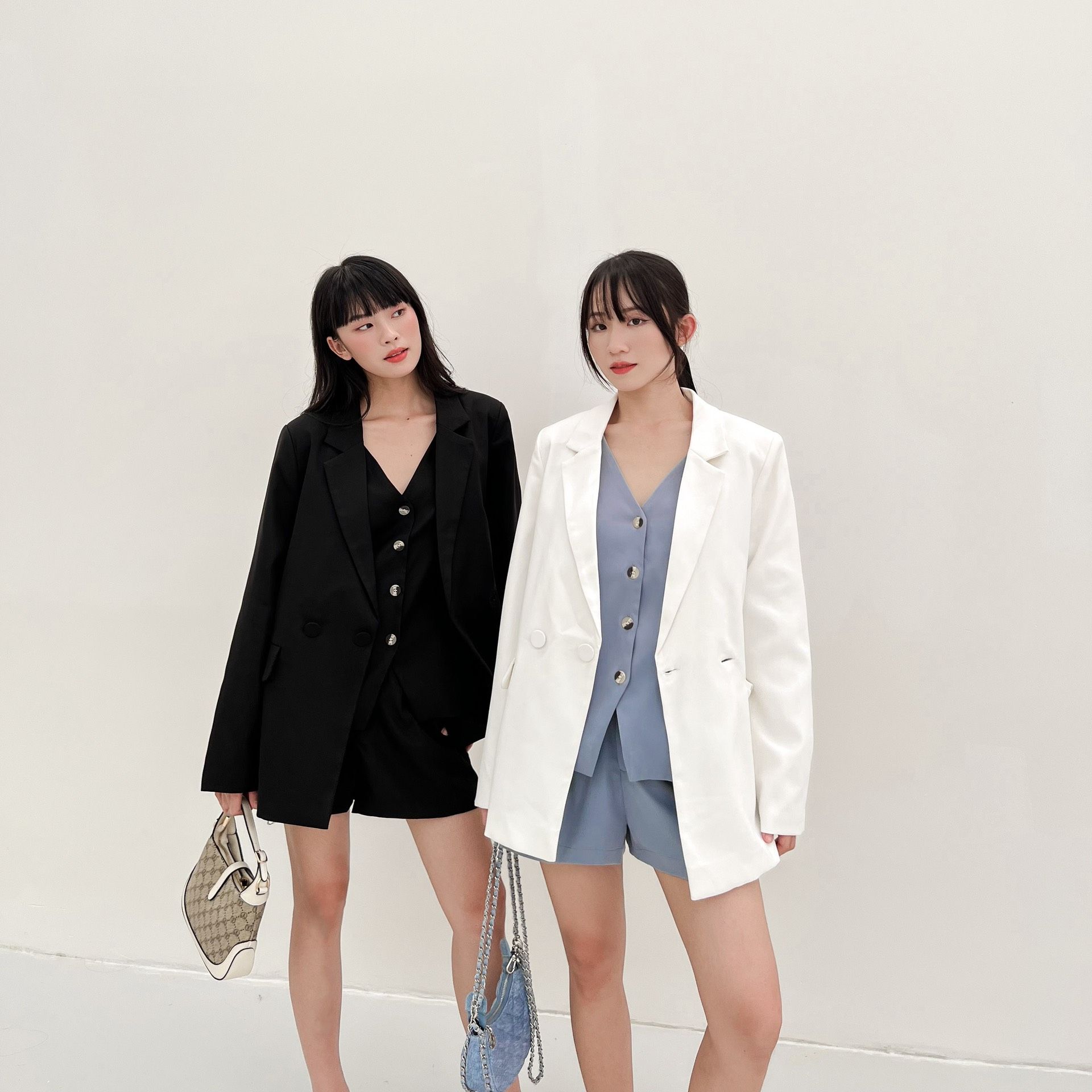 PIM BLAZER - Khoác Blazer dài tay cổ vest
