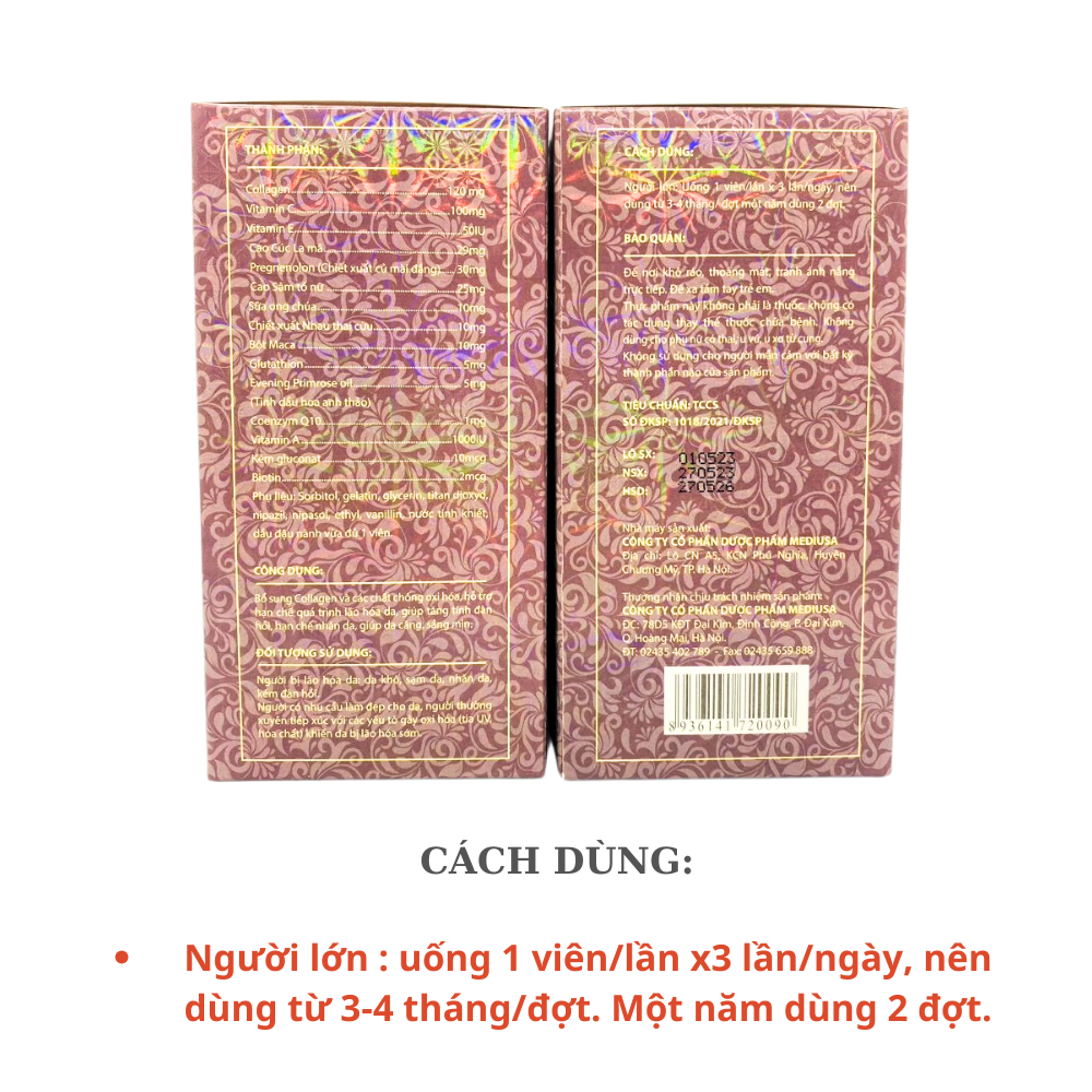 [HCM]ĐẸP DA SÁNG DA COLLAGEN Marine + C Lọ 60 V