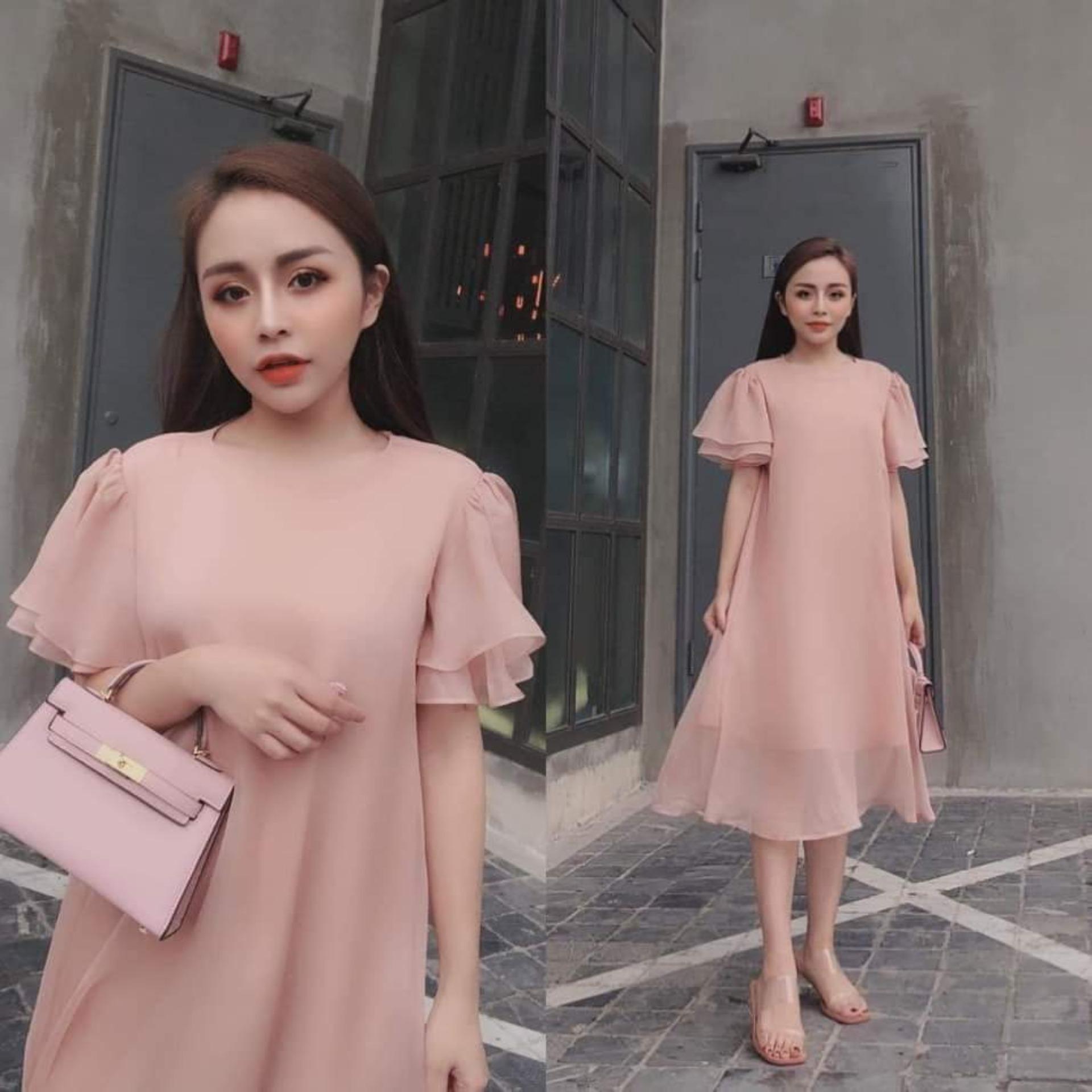 Đầm bầu xinh ❤️ Váy bầu bigsize thời trang công sở thiết kế cổ vuông chất lụa nhật 