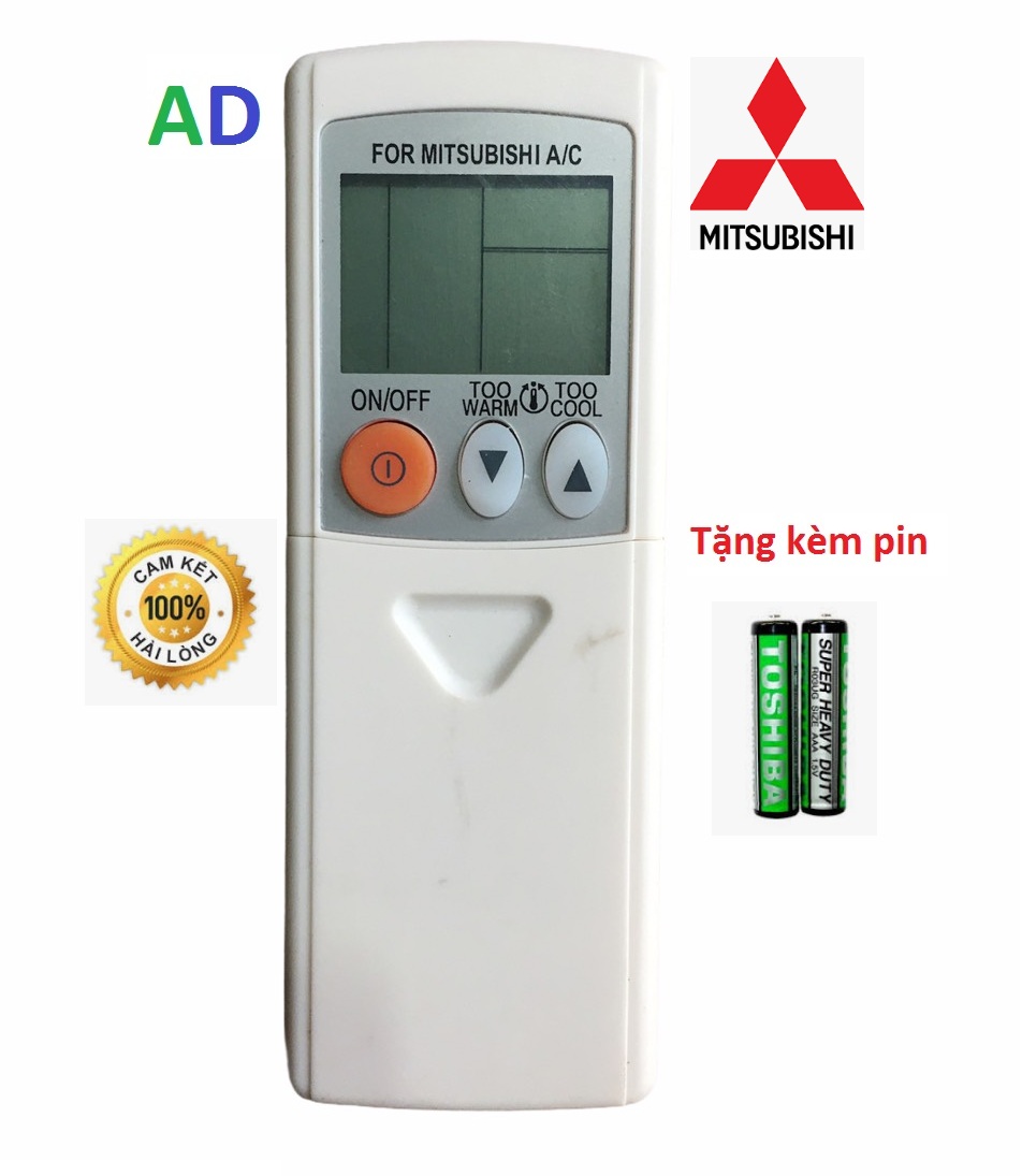 Điều khiển điều hòa Mitsubishi electric INVERTER KM09A - tặng kèm pin - Remote Mitsubish KM09A - Remote máy lạnh Mitsubishi mặt trắng nút cam loại tốt thay thế cho khiển zin - Bảo hành 3 tháng