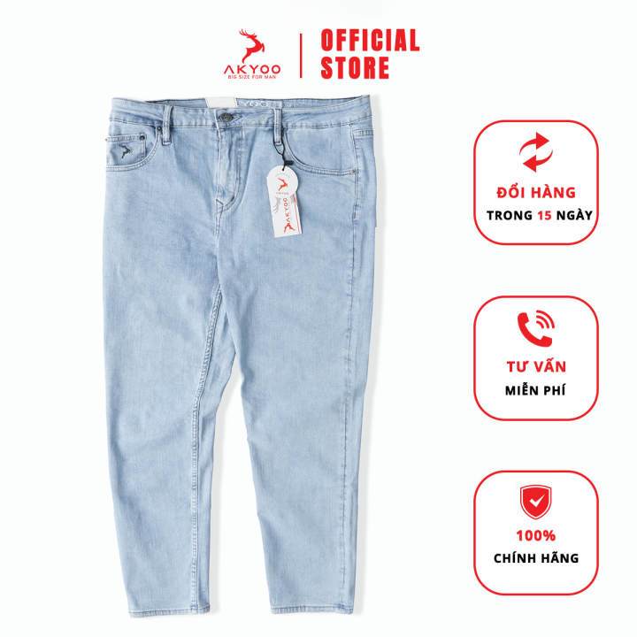 AKYOO Quần Jean Nam Dáng Suông Màu Xanh&hellip;
