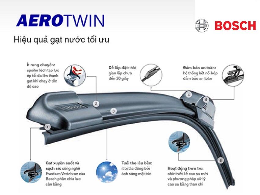 [HCM]Thanh gạt mưa Bosch AeroTwin Plus 20 inch - 500mm