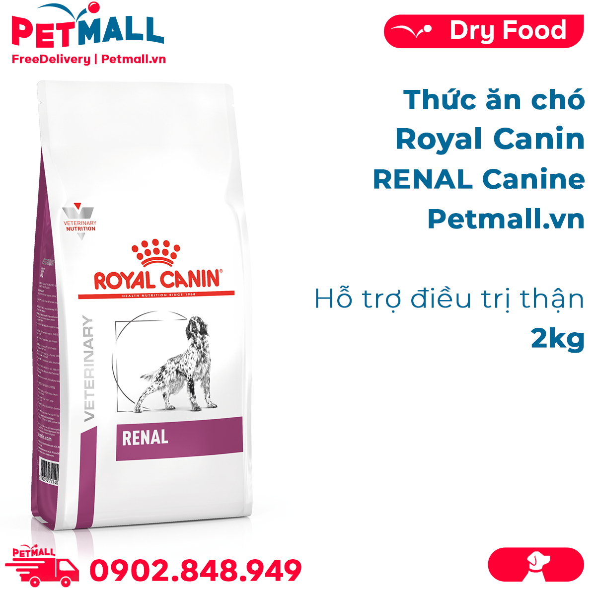 Thức ăn chó Royal Canin RENAL Canine 2kg - Hỗ trợ điều trị thận Petmall